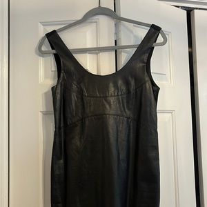 Black, leather like mini dress
